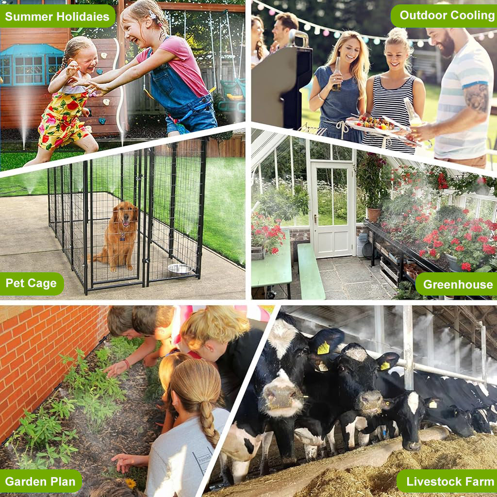 HASTHIP® 26FT Cool Mist Spray System - Automatic Garden Watering System - Garden Mister Device with 8 Mist Spray Nozzle - Garden Drip Irrigation Kit/Misting Systems Kit for Cooling, Patio, Lawn HASTHIP® 26FT Cool Mist Spray System - Automatic Garden Watering System - Garden Mister Device with 8 Mist Spray Nozzle - Garden Drip Irrigation Kit/Misting Systems Kit for Cooling, Patio, Lawn